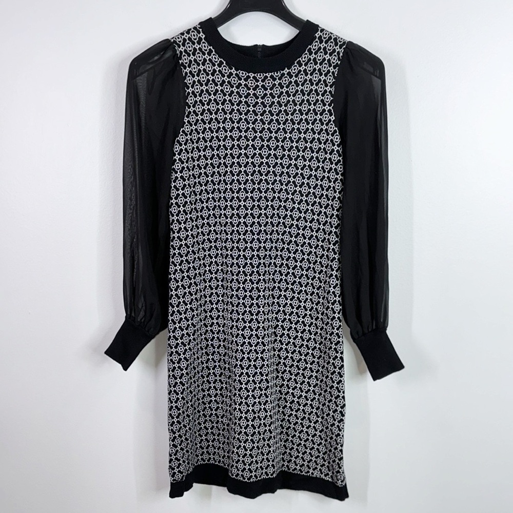 Mixt by Heidi Wiesel sweater dress with sheer sleeves size small